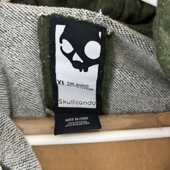 Skullcandy Mens XL Green Full-Zip Hoodie With Drawstring Hood & Pockets - Picture 5 of 9